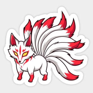 Japanese Yokai figure - Kawaii Kitsune Sticker